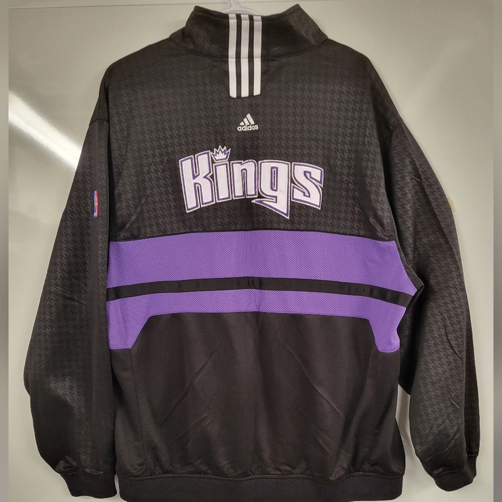Adidas Sacramento Kings NBA Purple Black Full-Zip Activewear Track Jacket, XL